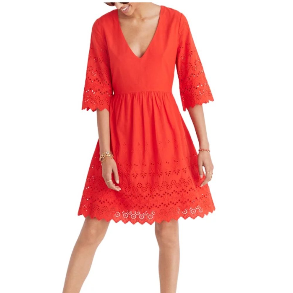 Madewell Eyelet Lattice Dress